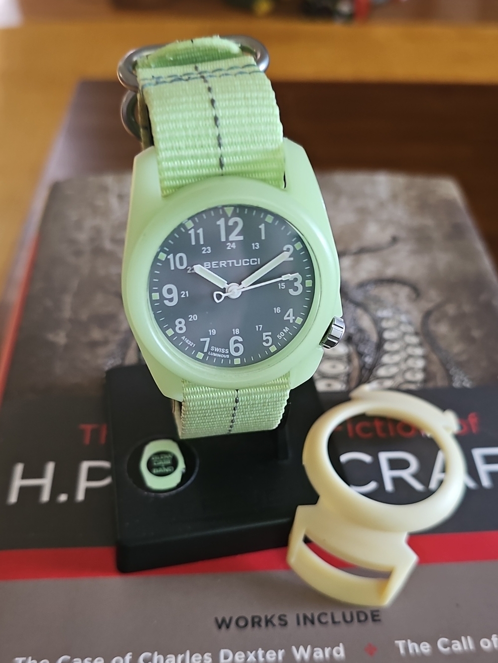 Bertucci Mens DX3 'GLOW' Field Watch With Glow Strap And Bezel Bumper